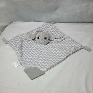 BooginHead Pacipal Teether Security Blanket Lovey Gray Rabbit